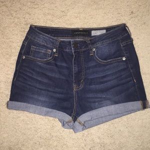 High waisted jean shorts